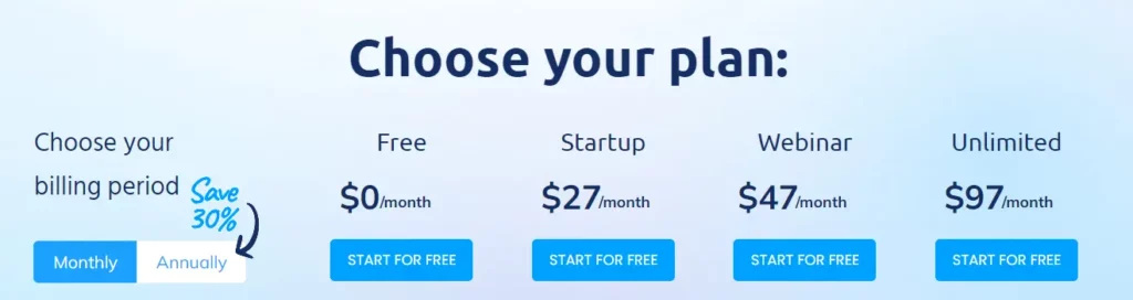 Systeme.io Monthly plans